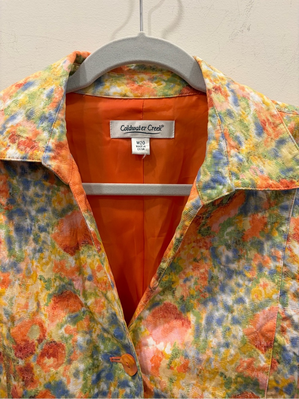Coldwater Creek Multicolor Floral-Print butter yellow Button-Down Jacket blazer - Picture 2 of 13